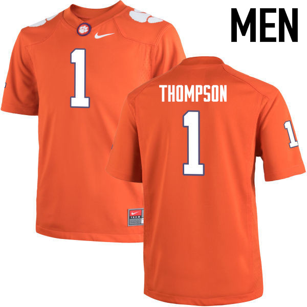 Men Clemson Tigers #1 Trevion Thompson College Football Jerseys-Orange - Click Image to Close